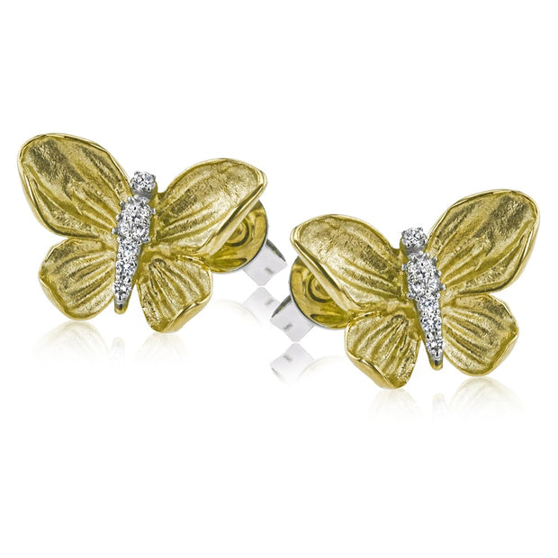 Simon G Diamond Monarch Butterfly Stud Earrings