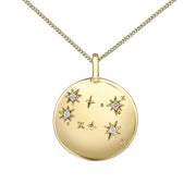Diamond and Yellow Gold Zodiac Sign Pendant