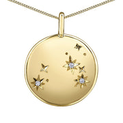 Diamond and Yellow Gold Zodiac Sign Pendant
