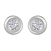Boucles d'oreilles solitaire en diamant canadien serti clos
