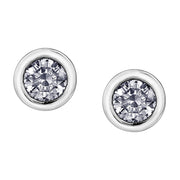 Boucles d'oreilles solitaire en diamant canadien serti clos