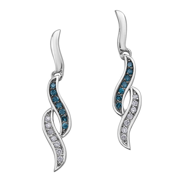 White and Blue Diamond Earrings