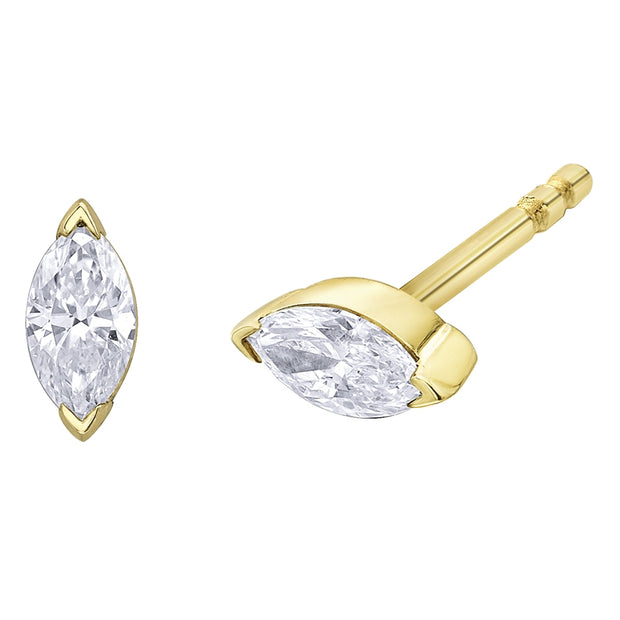 Marquise Diamond Solitaire Stud Earrings