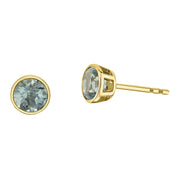 Bezel Set Birthstone Stud Earrings