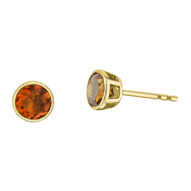 Bezel Set Birthstone Stud Earrings
