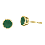 Bezel Set Birthstone Stud Earrings