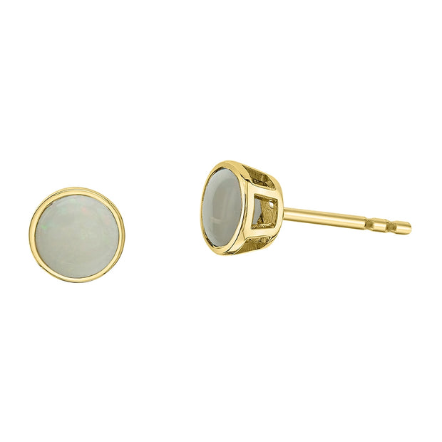 Bezel Set Birthstone Stud Earrings
