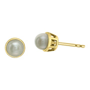 Bezel Set Birthstone Stud Earrings