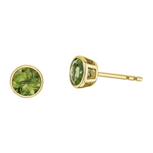 Bezel Set Birthstone Stud Earrings