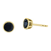 Bezel Set Birthstone Stud Earrings