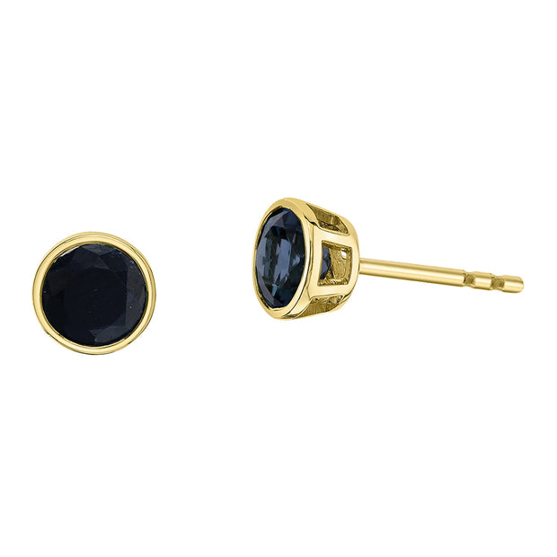 Bezel Set Birthstone Stud Earrings