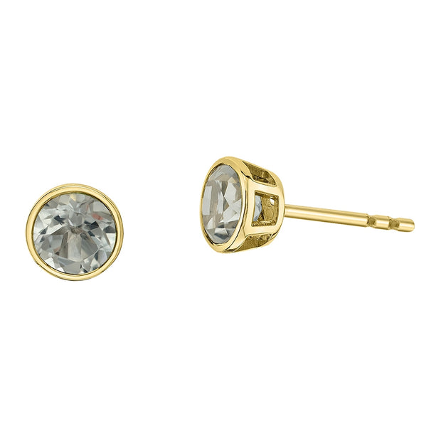 Bezel Set Birthstone Stud Earrings
