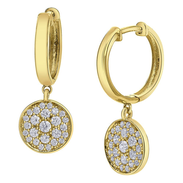 Boucles d'oreilles pendantes en diamants groupés