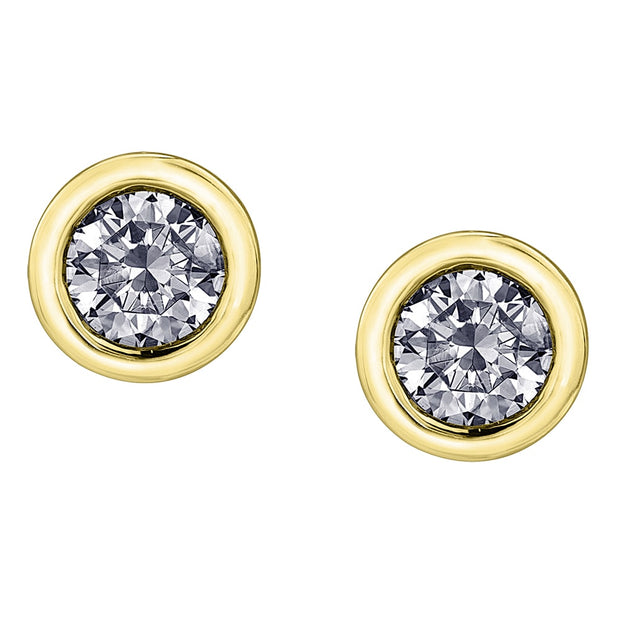 Bezel Set Canadian Diamond Stud Earrings