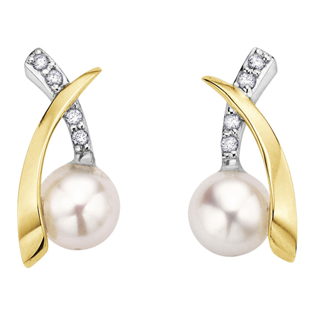 Pearl and Diamond Earrings