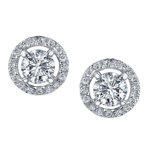 Canadian Diamond Stud Earrings with Halo
