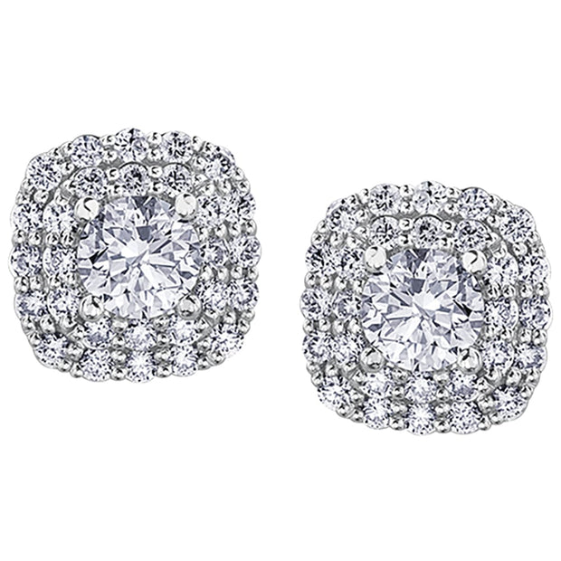 Cushion Canadian Diamond Stud Earrings