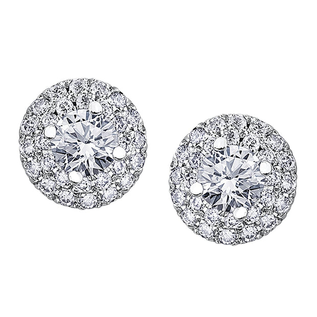 Canadian Diamond Stud Earrings with Halo