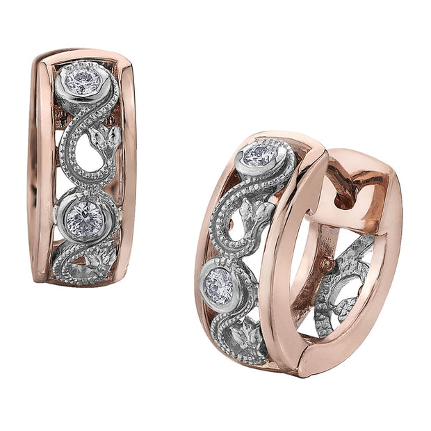 Summer Enchanted Garden Canadian Diamond Huggie Earrings