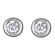 Bezel Set Canadian Diamond Stud Earrings