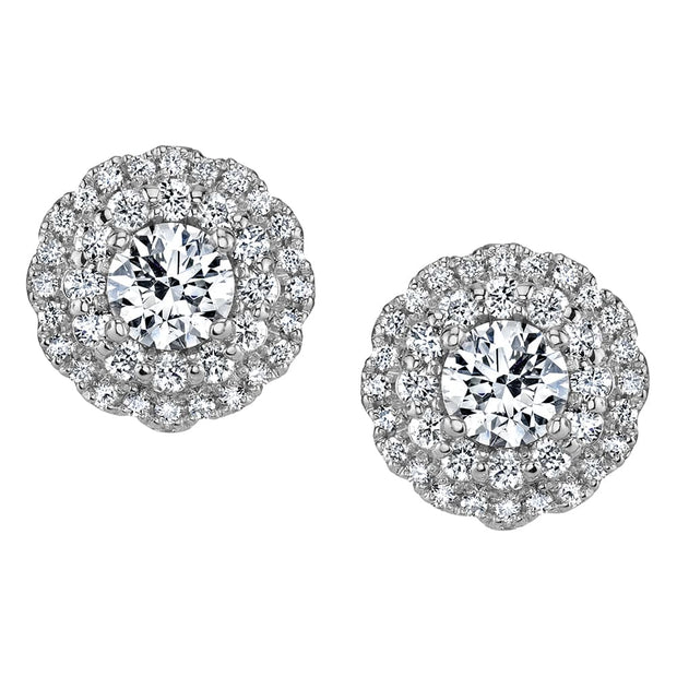 Canadian Diamond Halo Stud Earrings