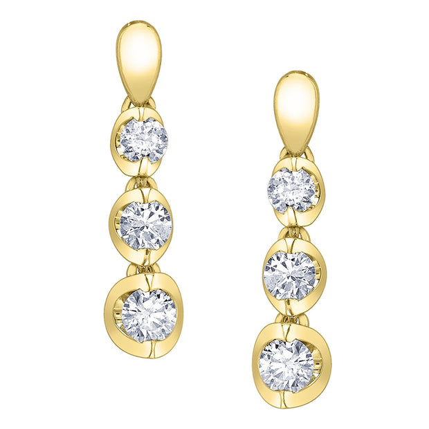 Tension Set Canadian Diamond Drop Earrings