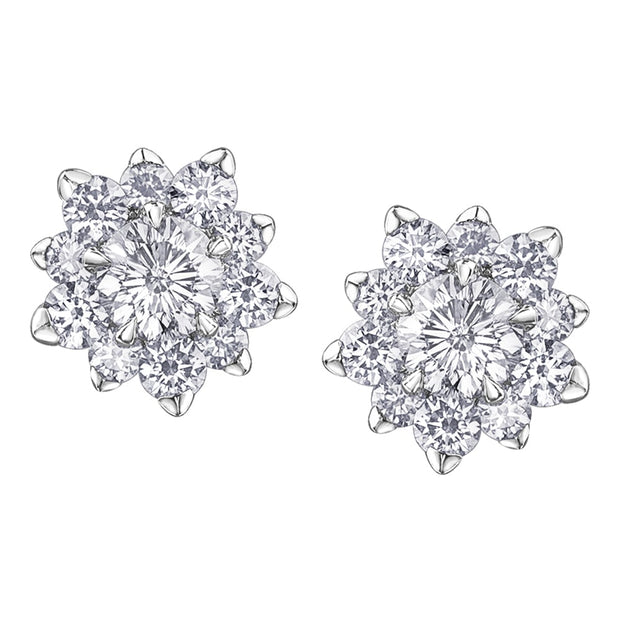 Floral-Inspired Canadian Diamond Stud Earrings