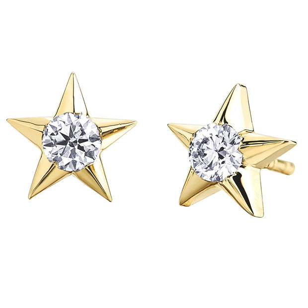 Canadian Diamond Star Stud Earrings