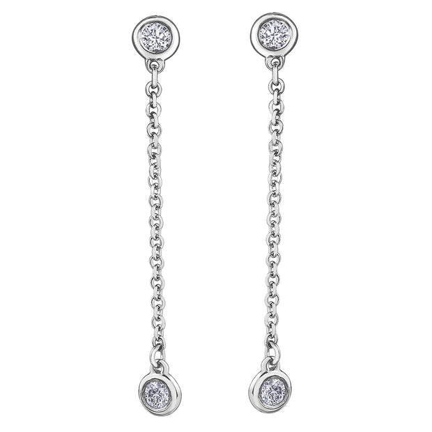 Bezel Set Canadian Diamond Drop Earrings