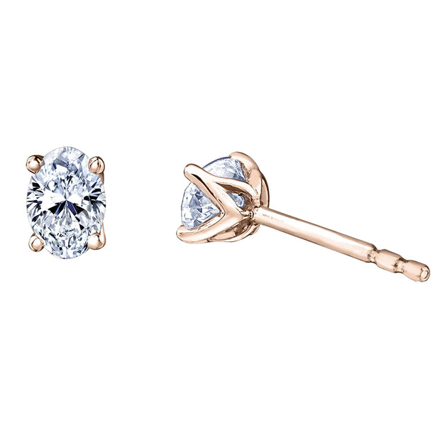 Eternal Flames Oval Diamond Stud Earrings