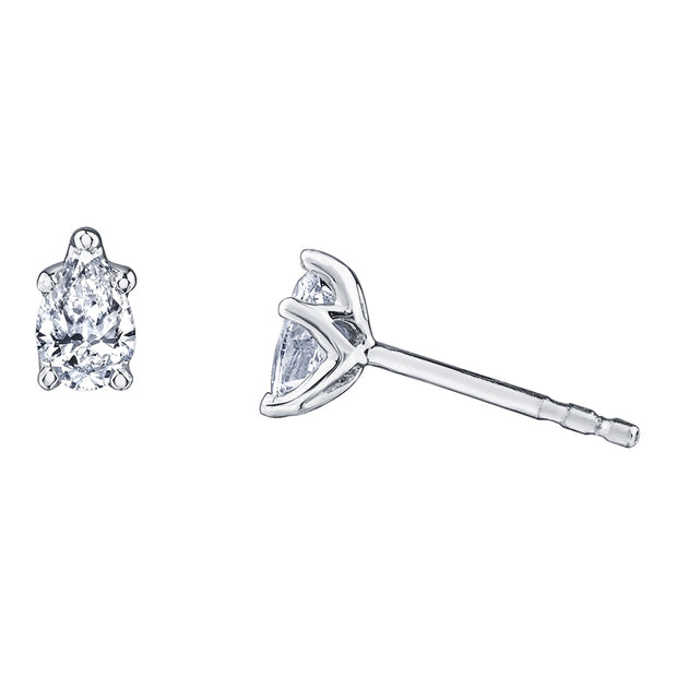 Pear-Shaped Canadian Diamond Stud Earrings