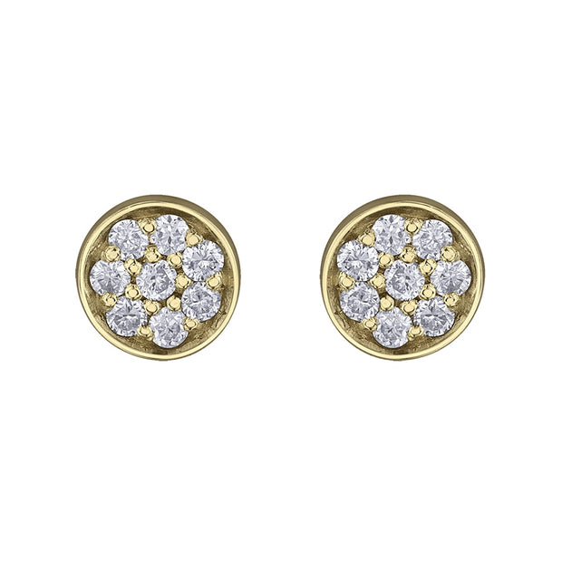  Boucles d'oreilles à tige en grappe de diamants