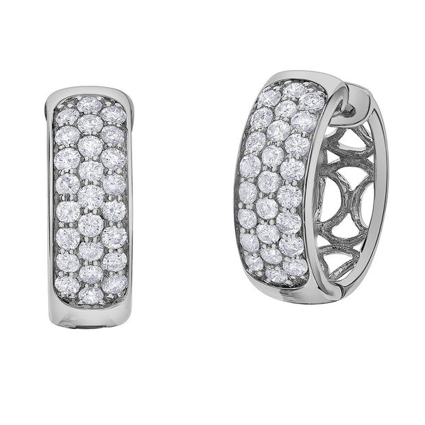 Pavé Diamond Huggie Hoop Earrings