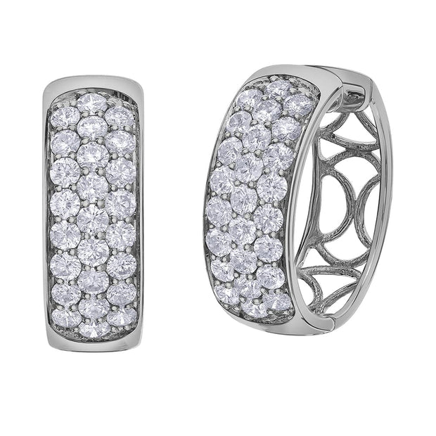 Pavé Diamond Huggie Hoop Earrings