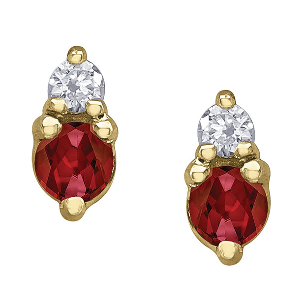 Ruby and Diamond Stud Earrings