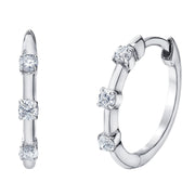 Canadian Diamond Studded Huggie Hoop Earrings