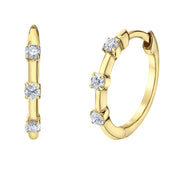 Canadian Diamond Studded Huggie Hoop Earrings