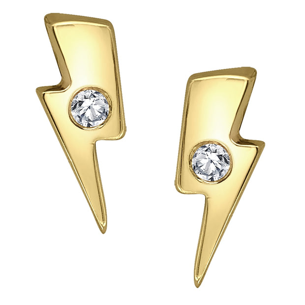 Lightning Bolt Diamond Stud Earrings