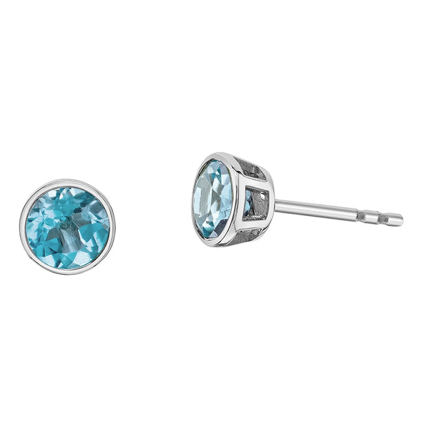 Bezel Set Gemstone Earrings