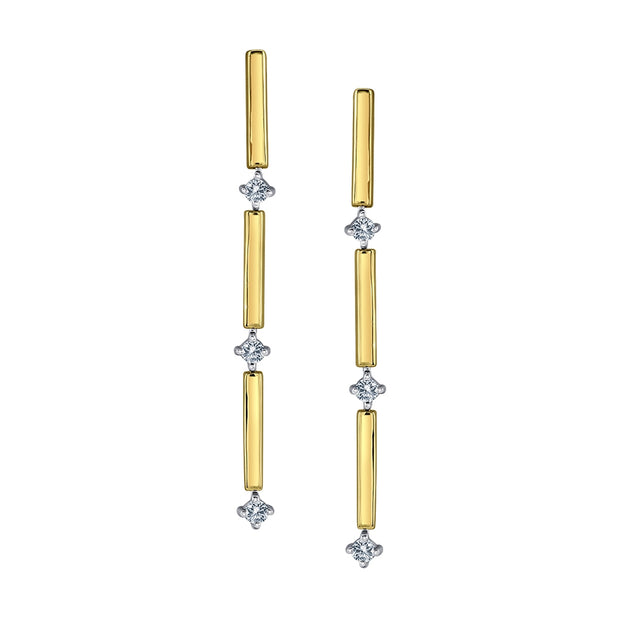  Boucles d'oreilles pendantes contemporaines en diamants canadiens