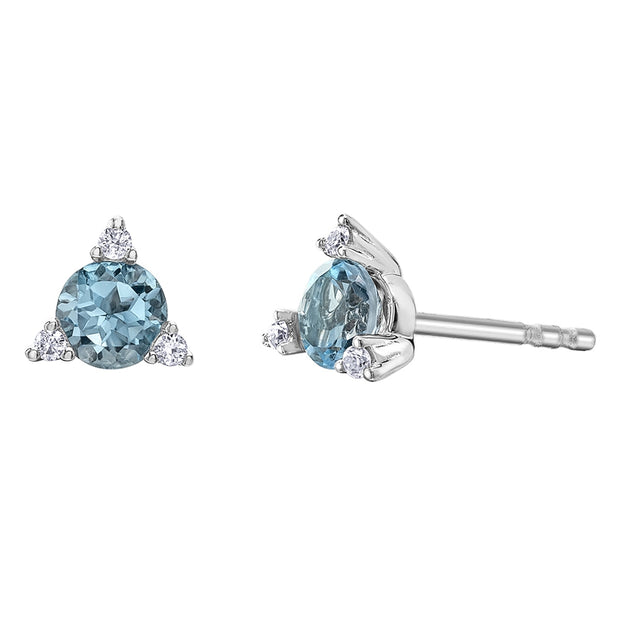 Gemstone and Diamond Stud Earrings