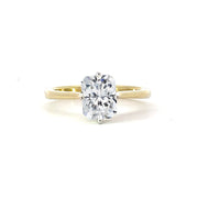 Simon G Radiant Cut Diamond Ring with Hidden Halo