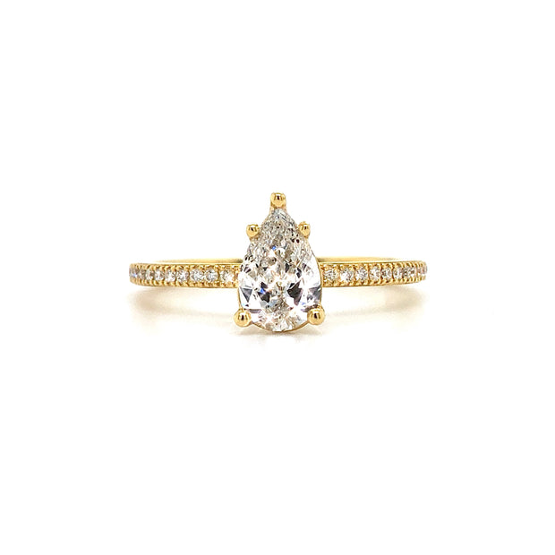 Simon G Ring with Canadian Pear-Shaped Diamond
