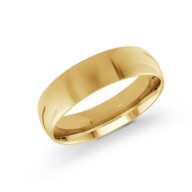 Domed Profile Yellow Gold Band