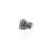 Statement Scroll Ring with Square Inset Onyx