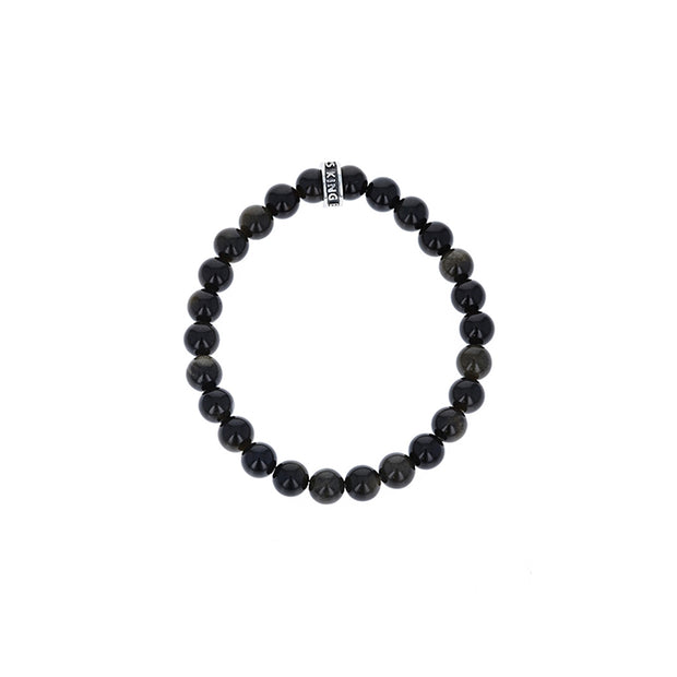 Black Obsidian Beaded Bracelet