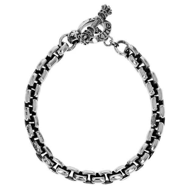 Men's Sterling Silver Box Link Bracelet