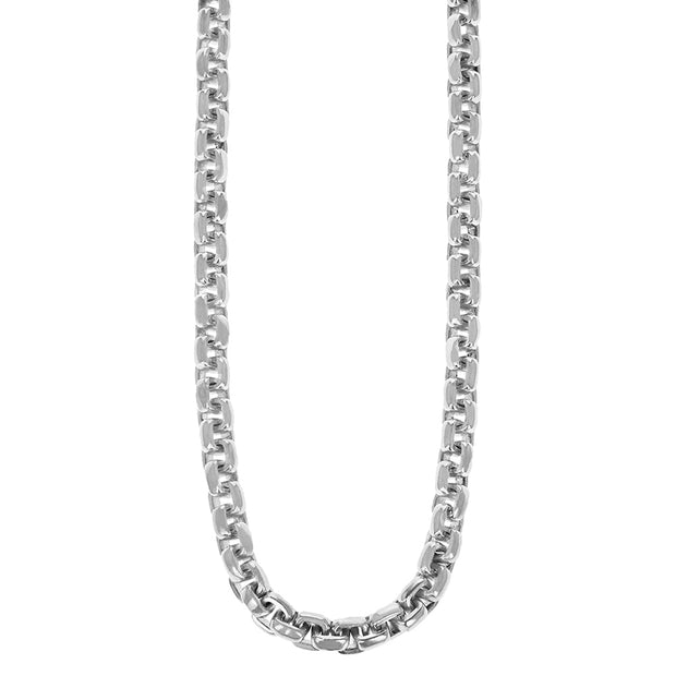 Men's Sterling Silver Box Link Necklace