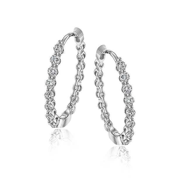 Simon G Classic Diamond Hoop Earrings