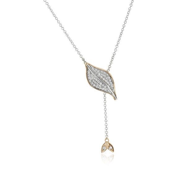 Collier Lariat Feuille de Diamant